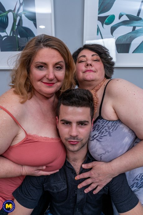 Big breasted threesome with one lucky toyboy